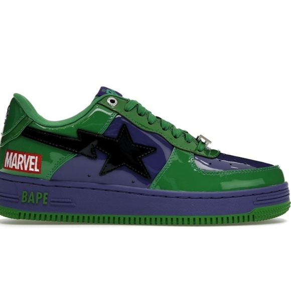 Bathing Apes sz Green & Purple Hulks 7M/7Y - Picture 11 of 12